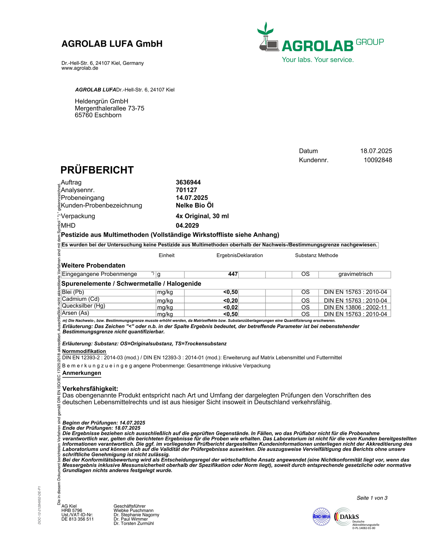 Bio-Nelkenöl Heldengrün