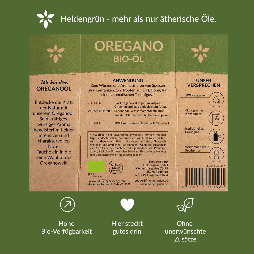 Bio-Oreganoöl Vorteilspack Heldengrün