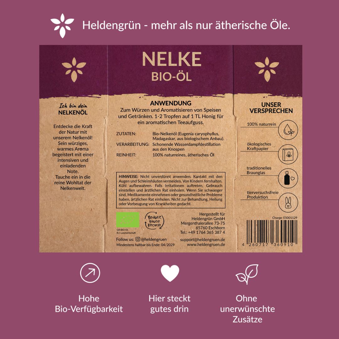 Bio-Nelkenöl Heldengrün