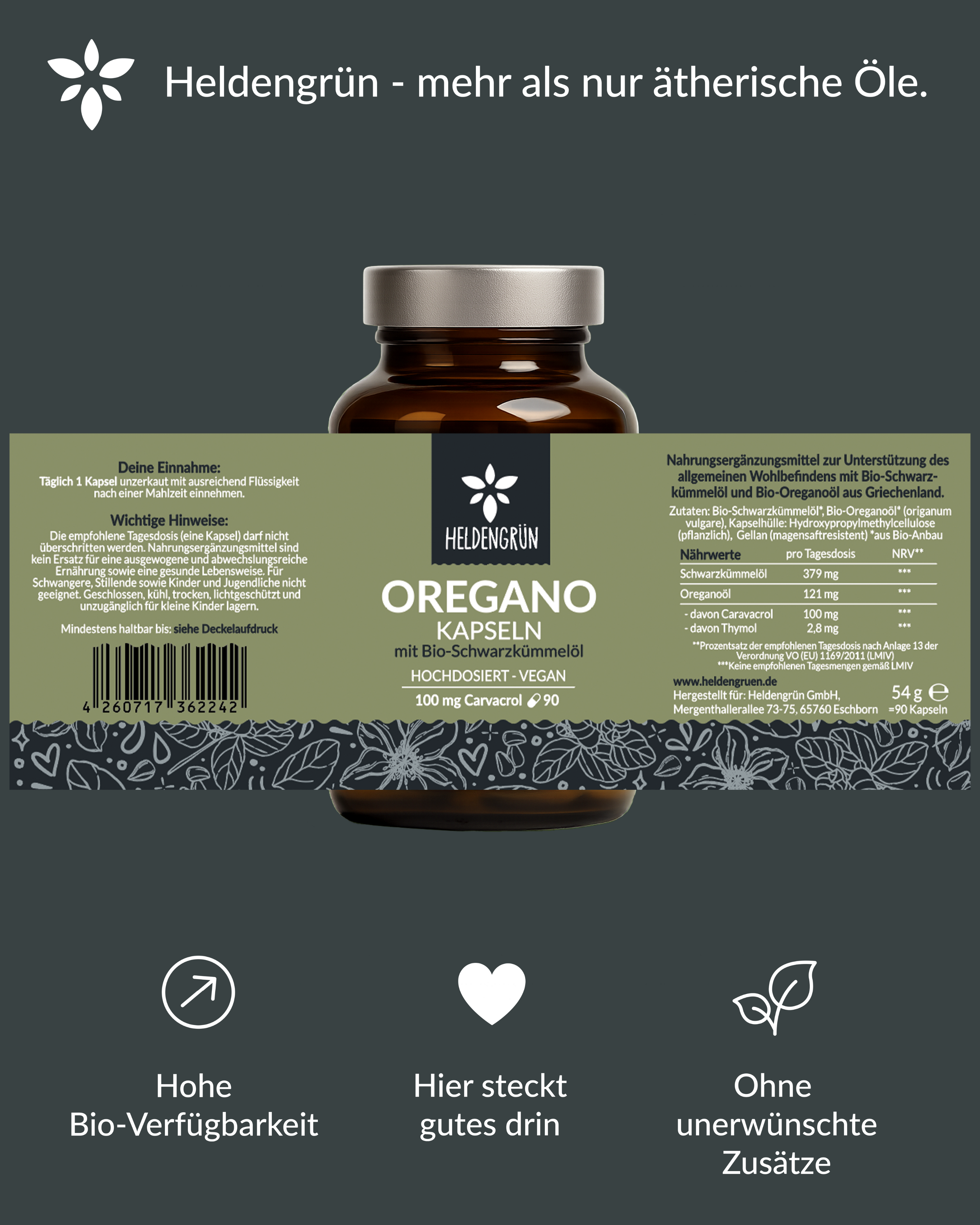 Oregano-Schwarzkümmel Kapseln Kapseln Heldengrün