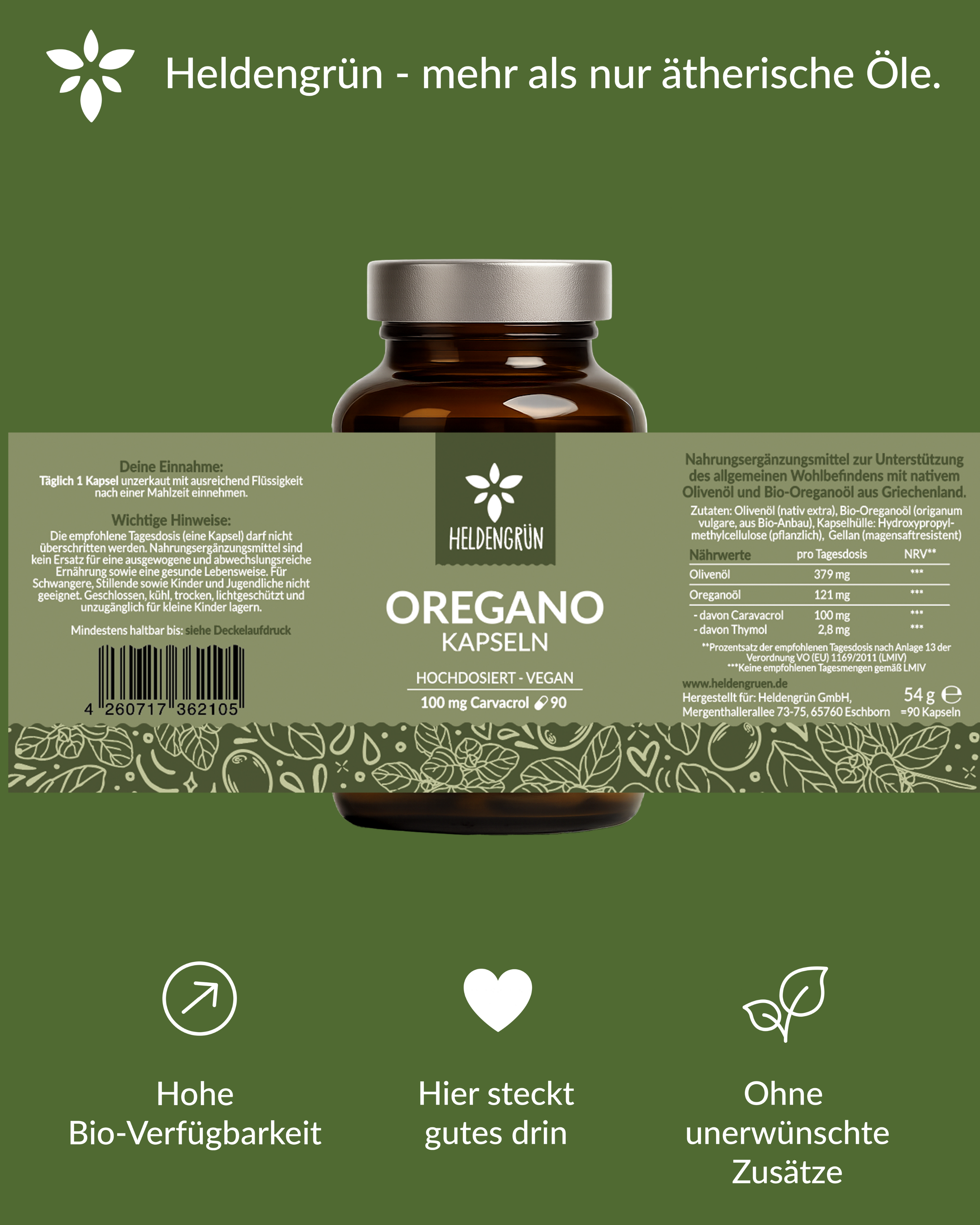 Oregano Kapseln Heldengrün