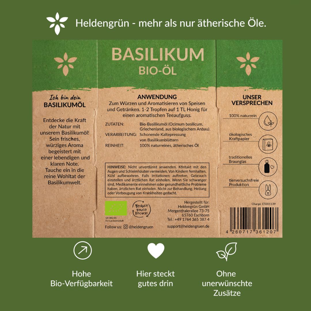 Bio-Basilikumöl Heldengrün