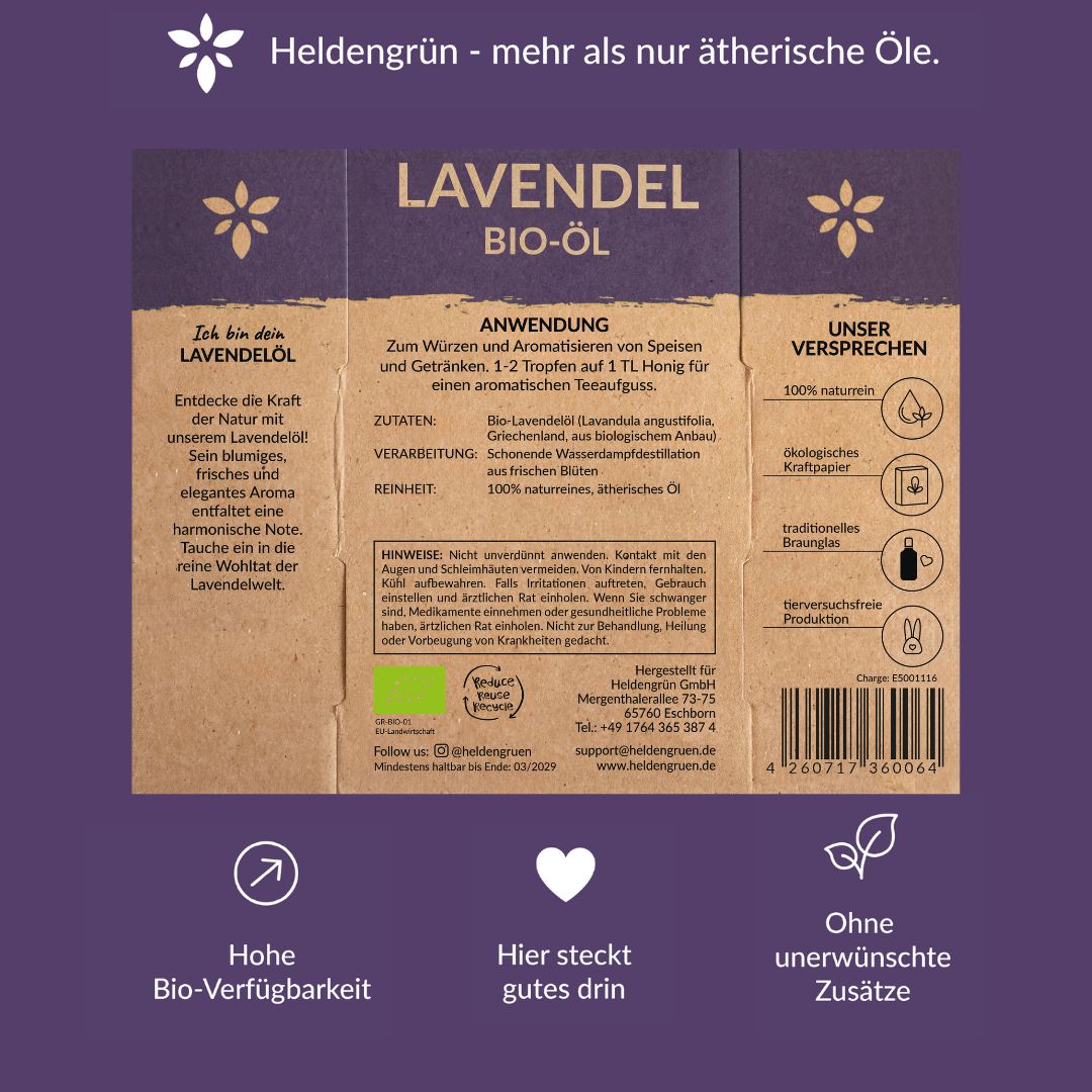 Bio-Lavendelöl Vorteilspack Duftöle Heldengrün