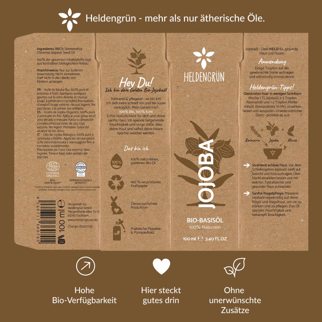 Bio-Jojobaöl Heldengrün