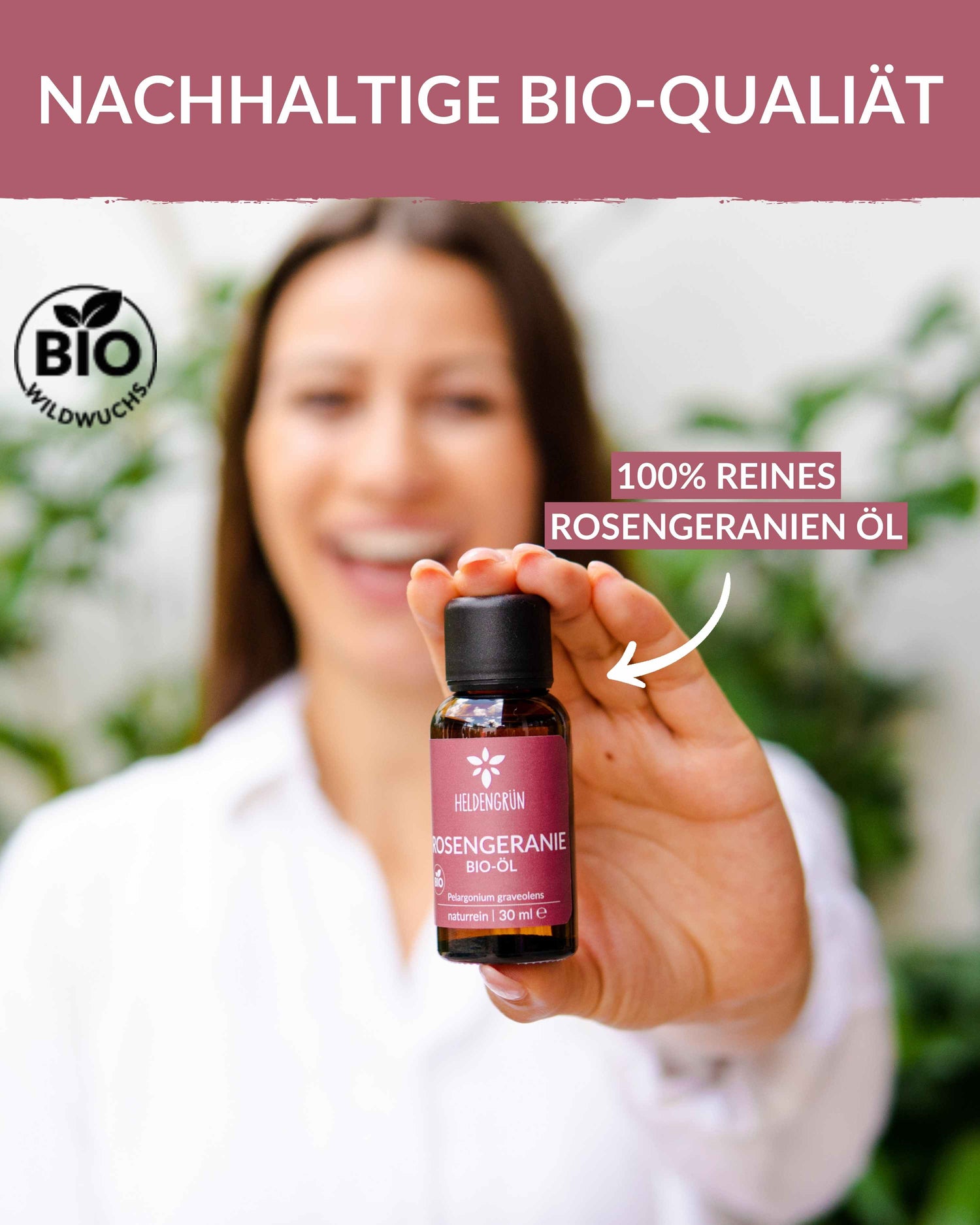 Bio-Rosengeranienöl  Heldengrün