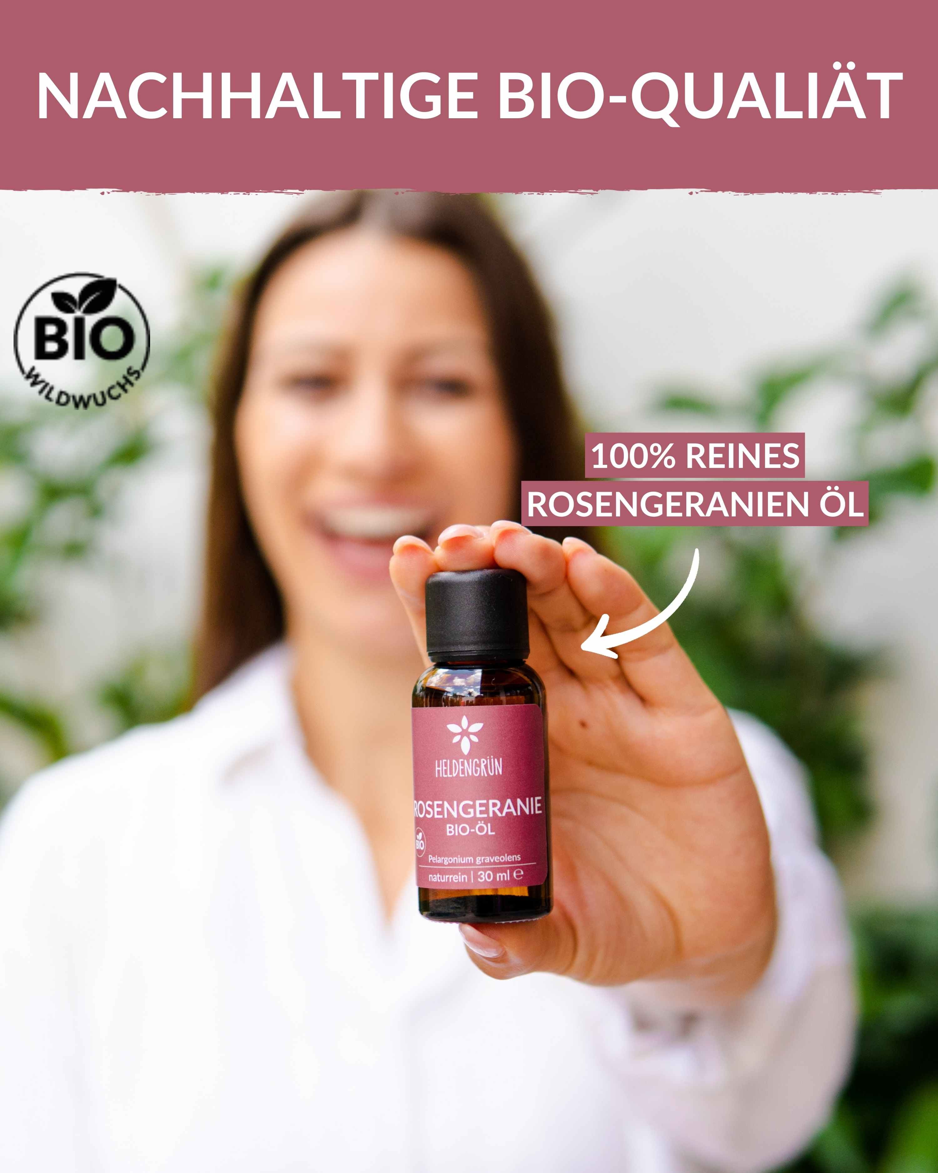 Bio-Rosengeranienöl  Heldengrün