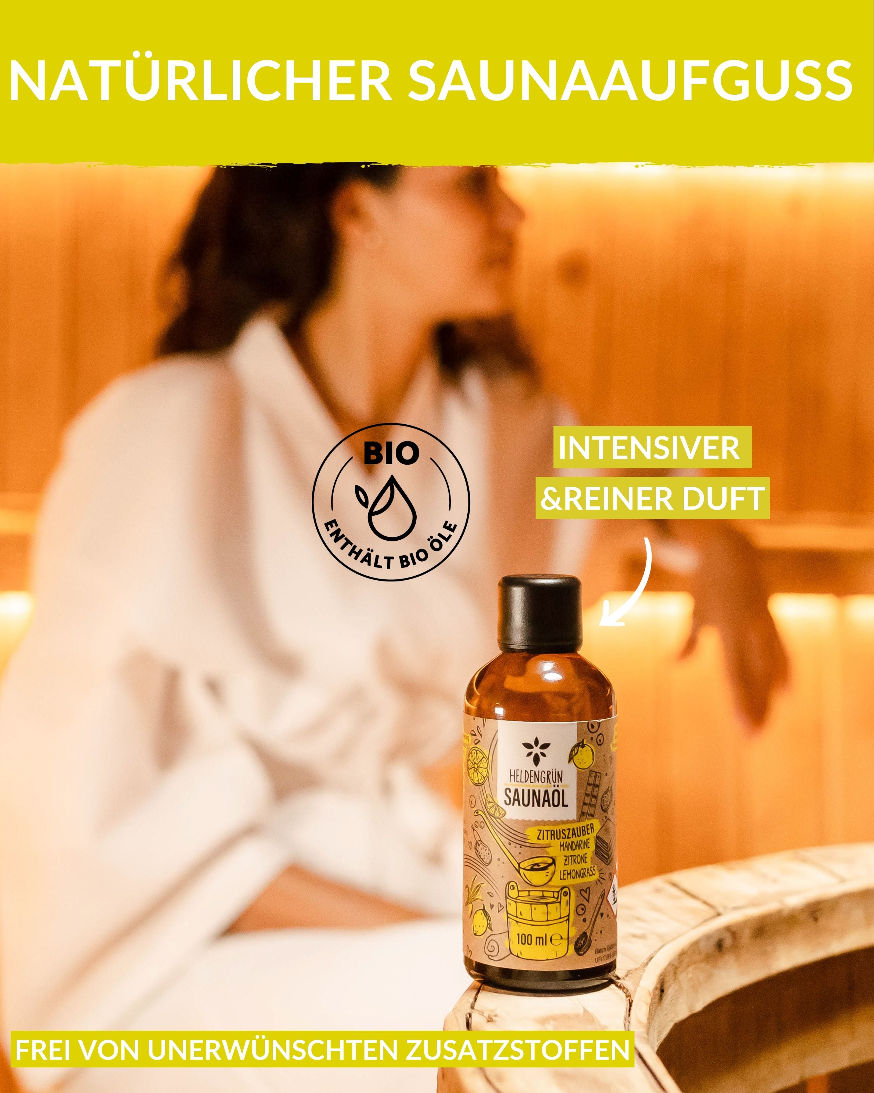 Saunaöl "Zitruszauber"  Heldengrün
