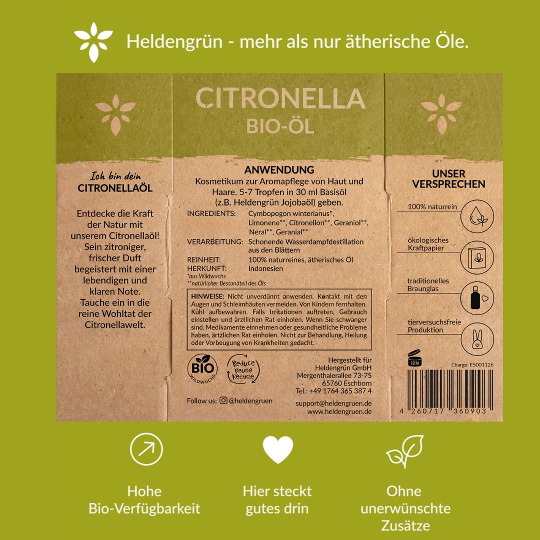 Bio-Citronellaöl Heldengrün