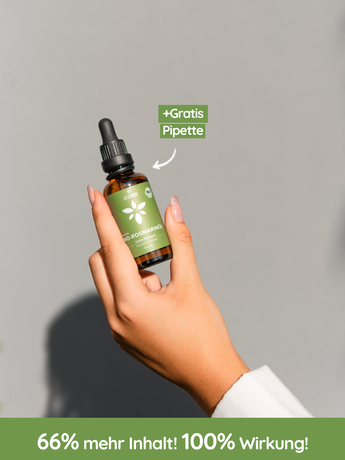 Heldengrün® Bio-Rosmarinöl (50ml) - Für natürliches Haarwachstum! Duftöle Heldengrün