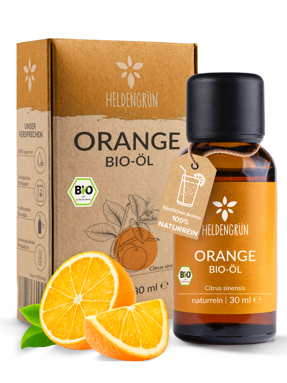 Heldengrün Bio-Orangenöl- Naturrein & Ätherisch! Duftöle Heldengrün
