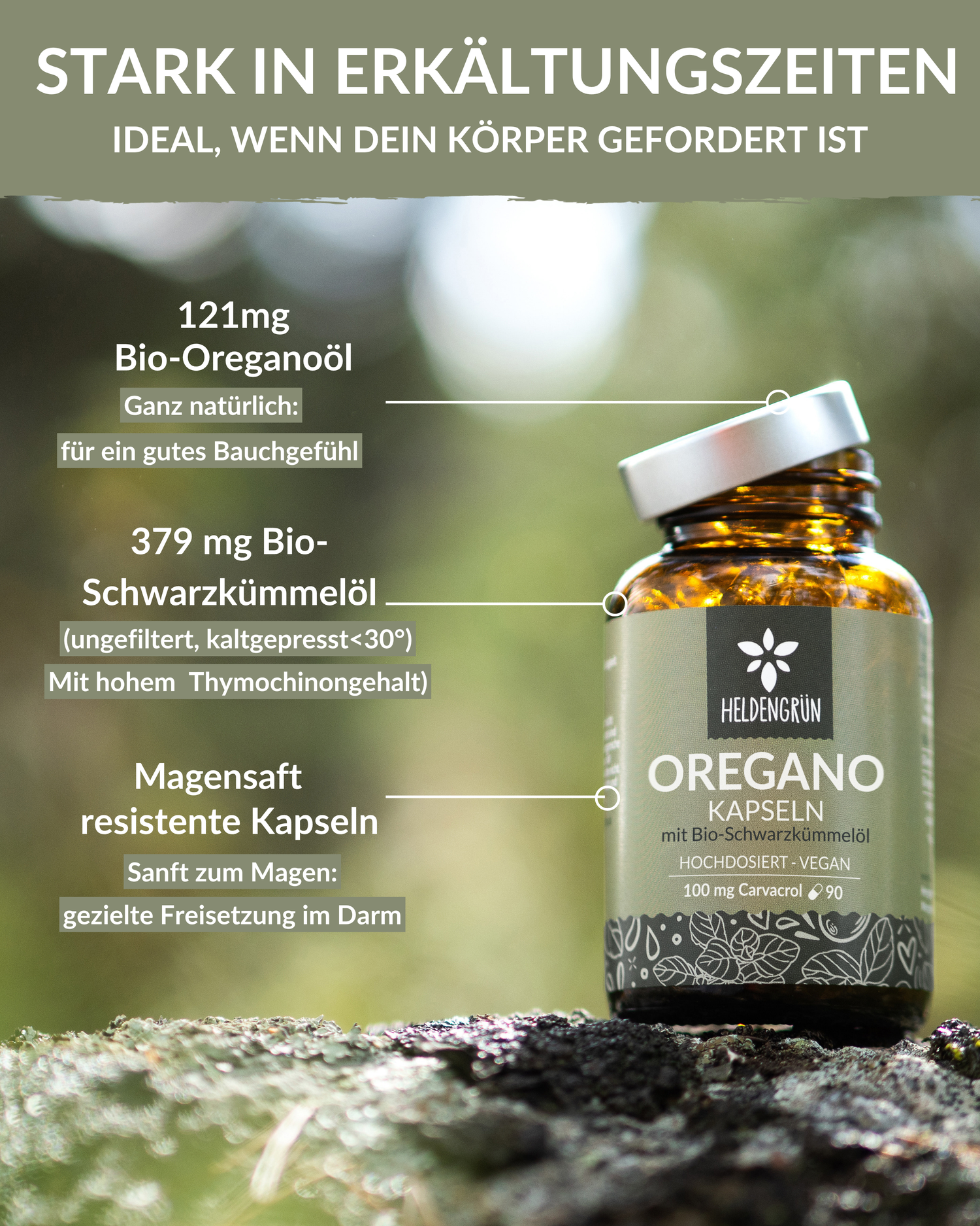 Oregano-Schwarzkümmel Kapseln Heldengrün