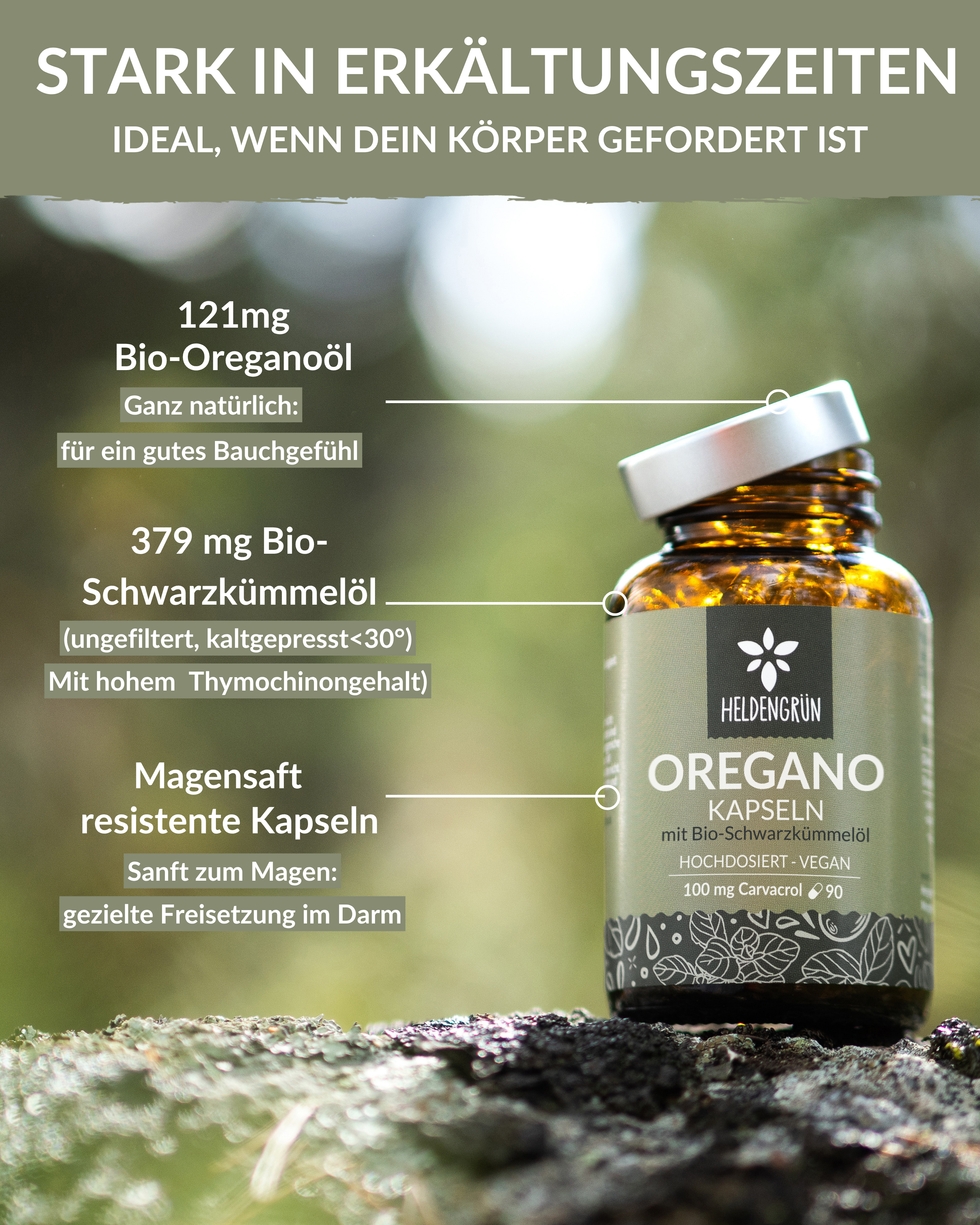 Oregano-Schwarzkümmel Kapseln Heldengrün