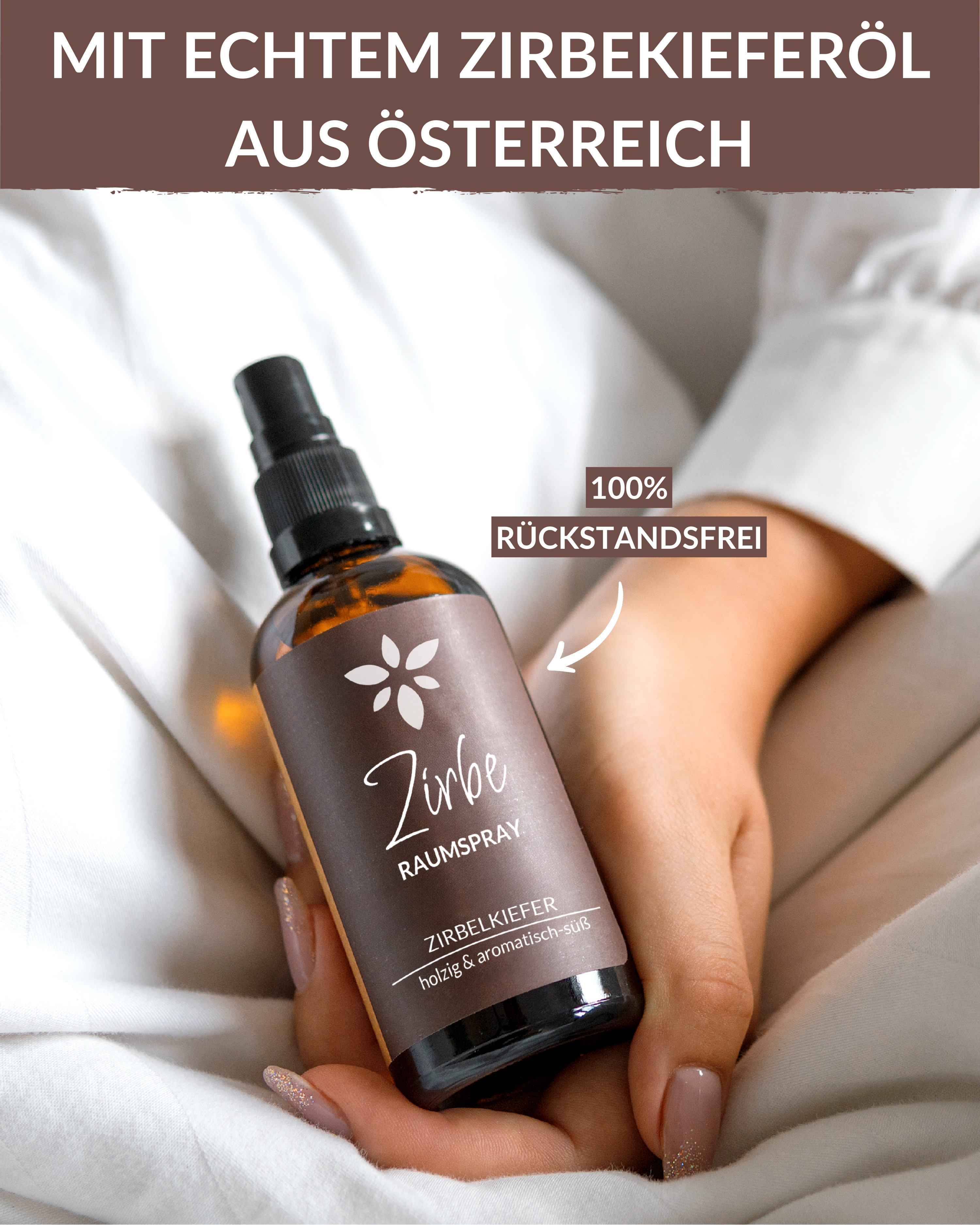 Raumspray Zirbe Duftöle Heldengrün