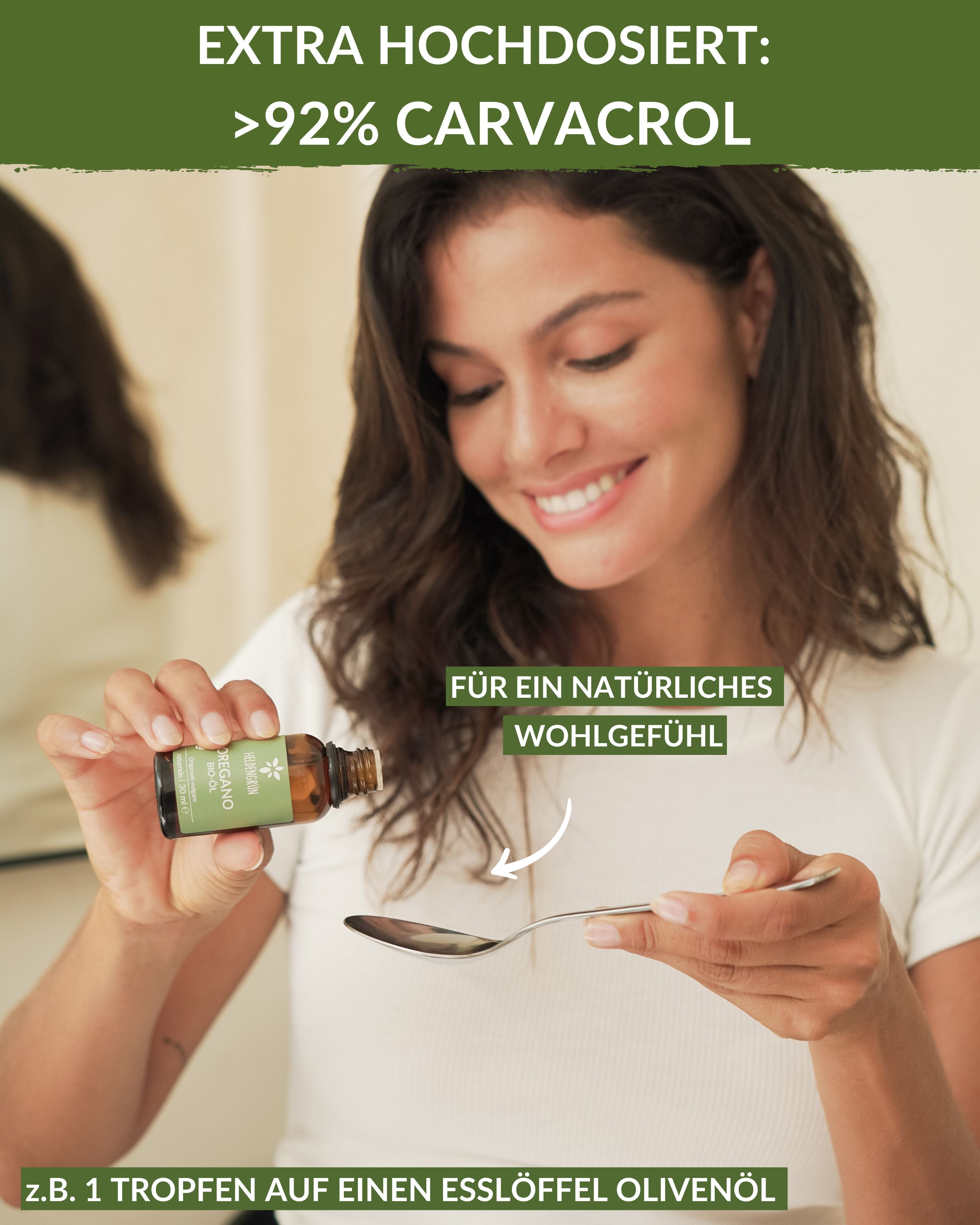 Bio-Oreganoöl (>92% Carvacrol) Heldengrün