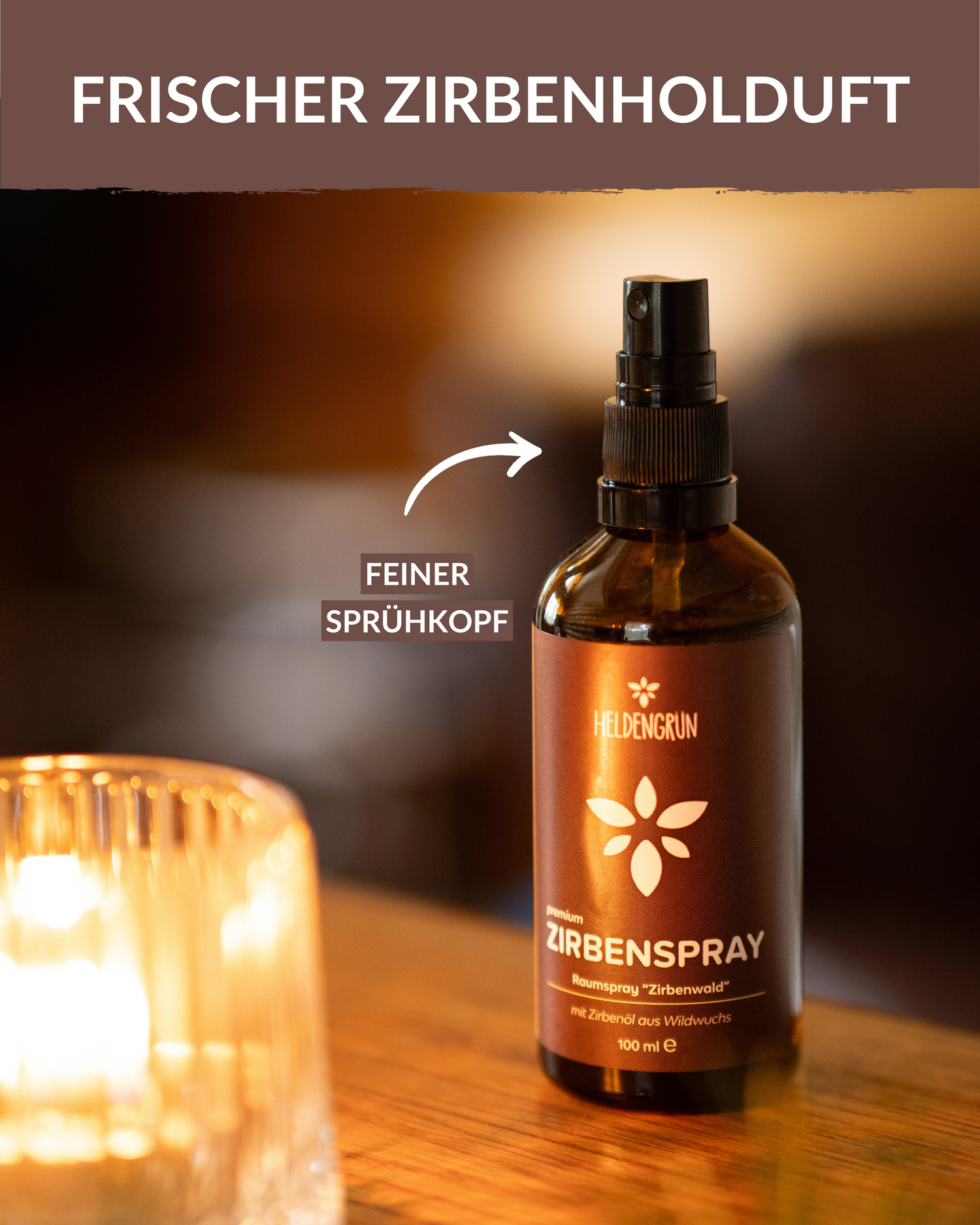 Raumspray Zirbe Duftöle Heldengrün