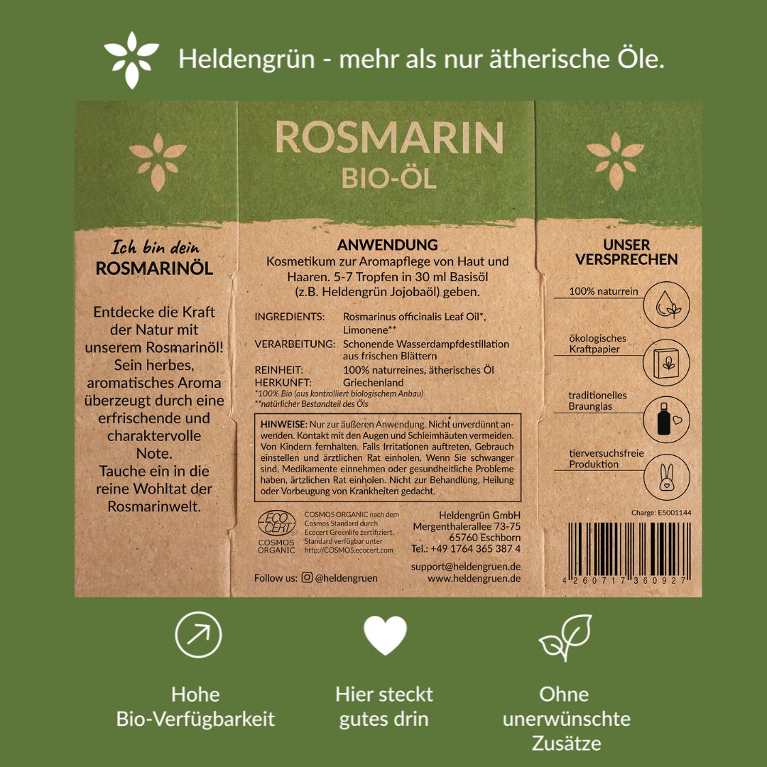 Bio-Rosmarinöl Vorteilspack Duftöle Heldengrün