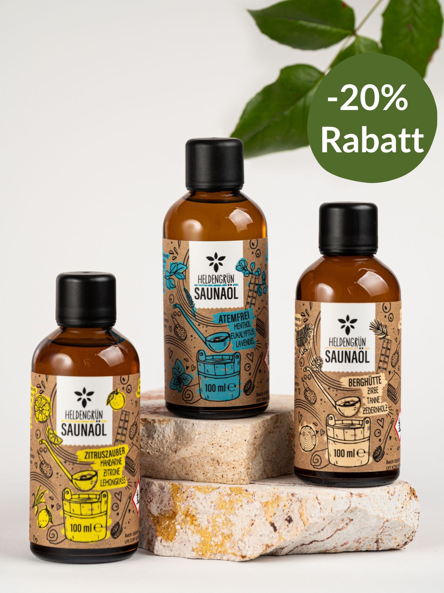 Saunaaufguss Geschenkbox Heldengrün