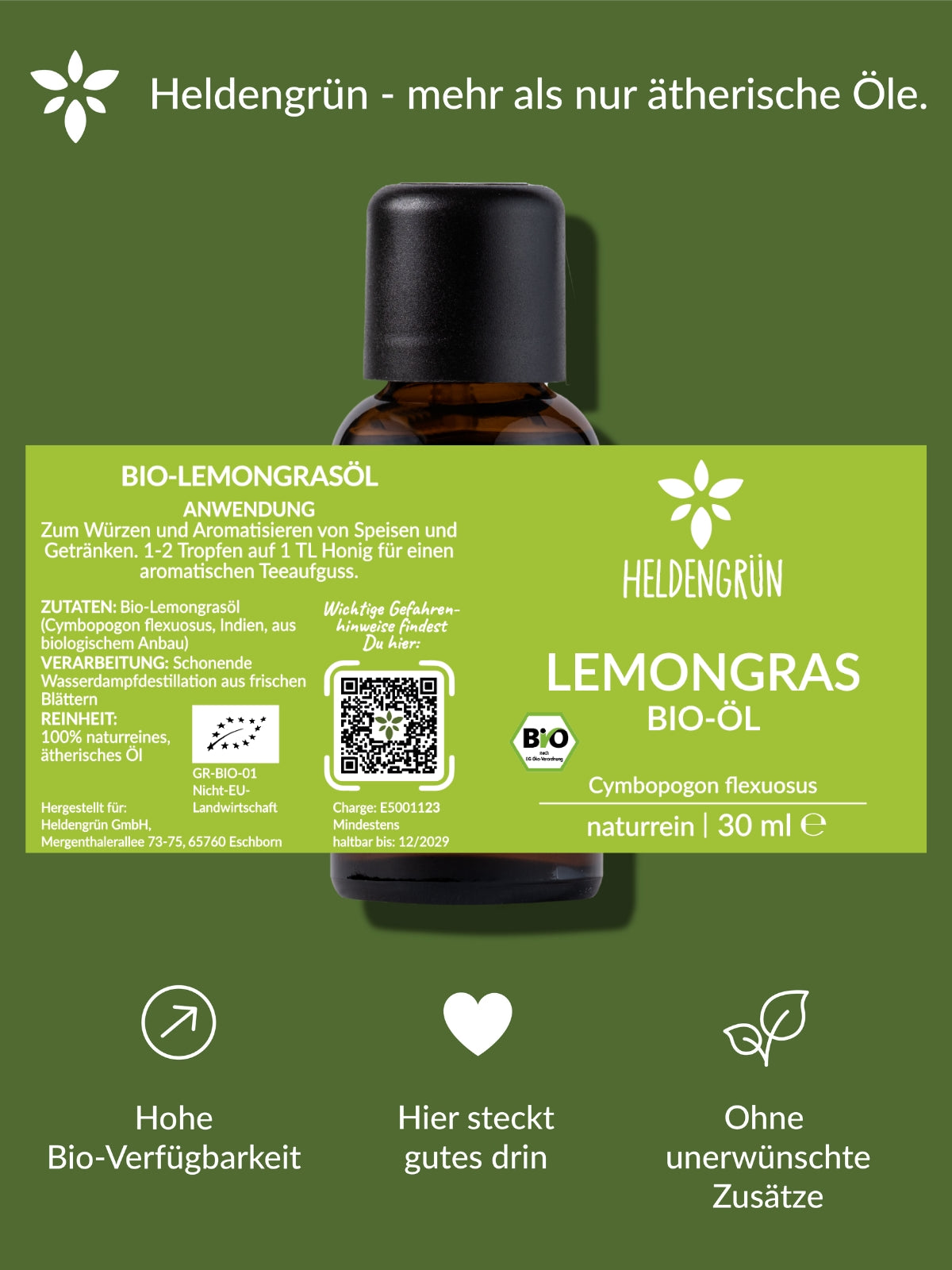 Bio-Lemongrasöl Duftöle Heldengrün