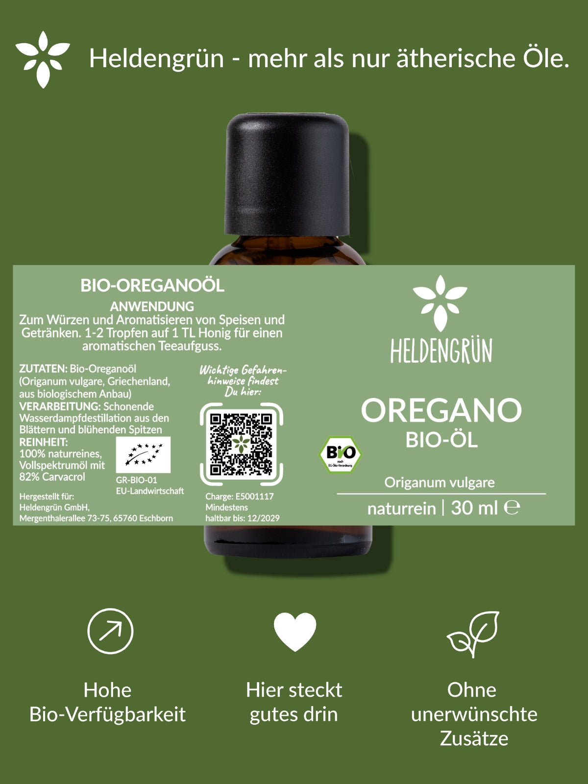 Bio-Oreganoöl Duftöle Heldengrün