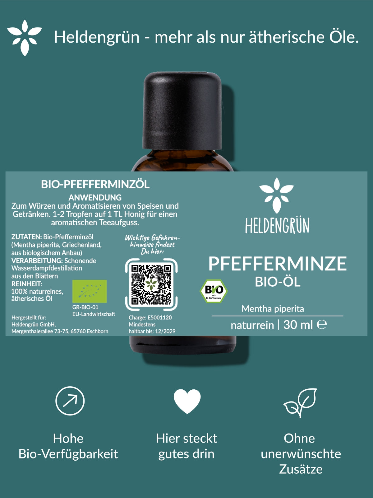 Bio-Pfefferminzöl Duftöle Heldengrün