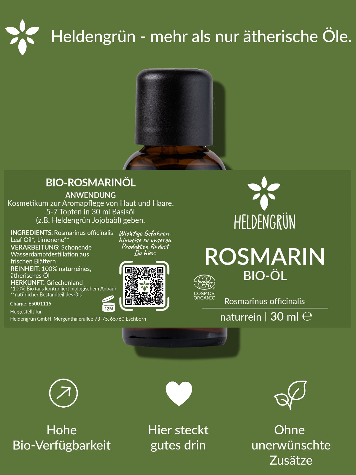 Bio-Rosmarinöl Duftöle Heldengrün