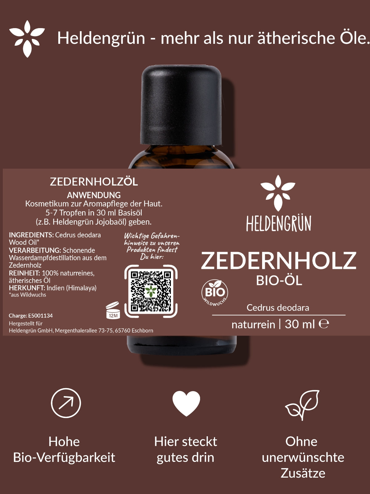 Bio-Zedernholzöl Heldengrün