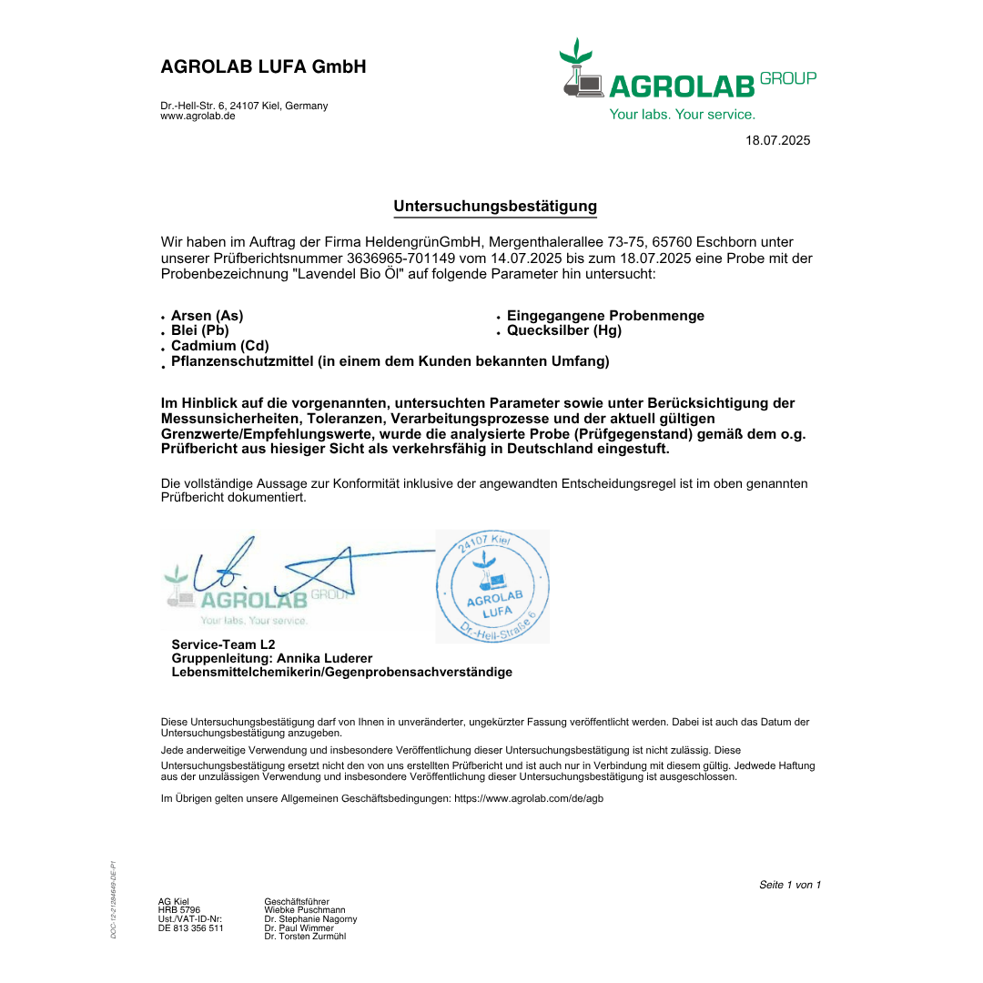 Bio-Lavendelöl Duftöle Heldengrün
