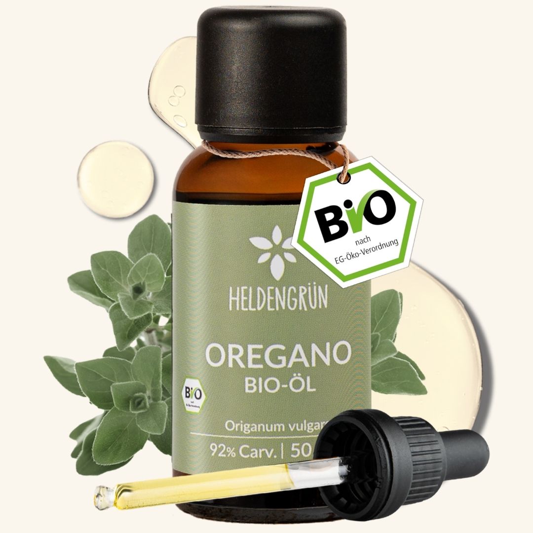 Bio-Oreganoöl (>92% Carvacrol) Heldengrün