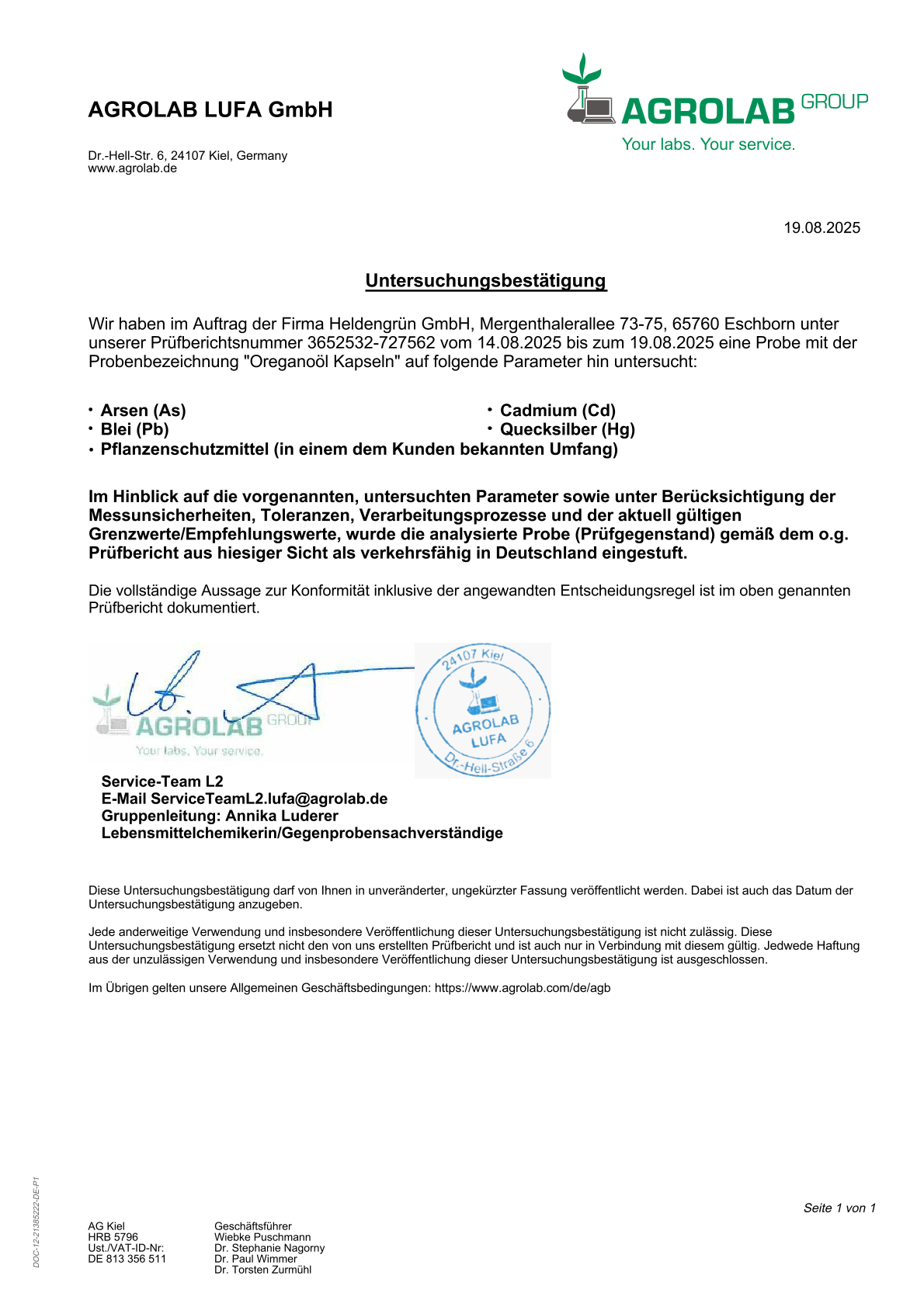 Oregano Kapseln Heldengrün