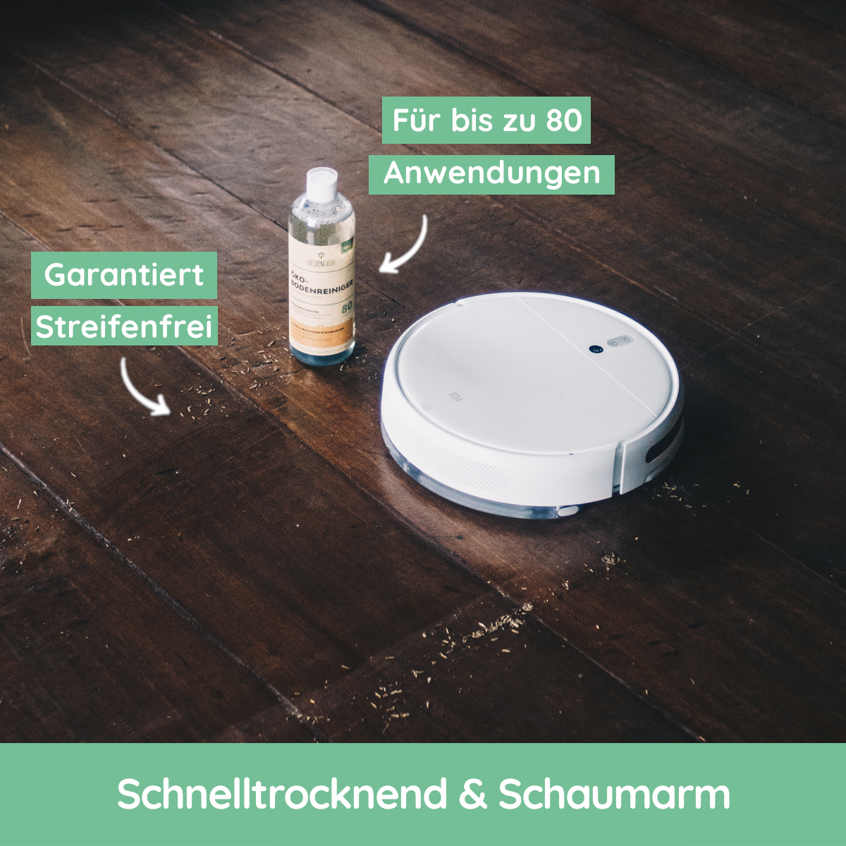 Heldengrün® Bodenreiniger für Wischroboter Bodenreiniger Heldengrün