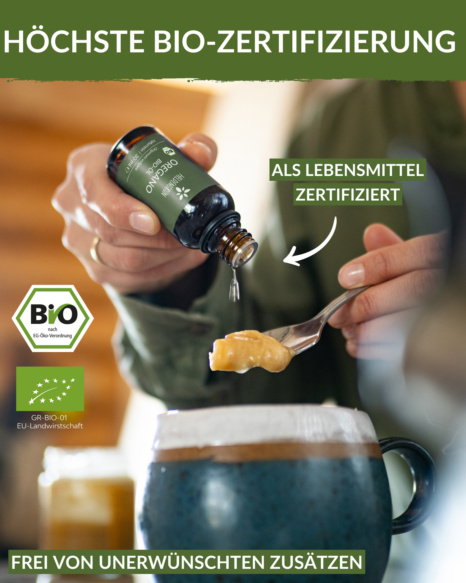 Bio-Oreganoöl (&gt;92% Carvacrol) Heldengrün
