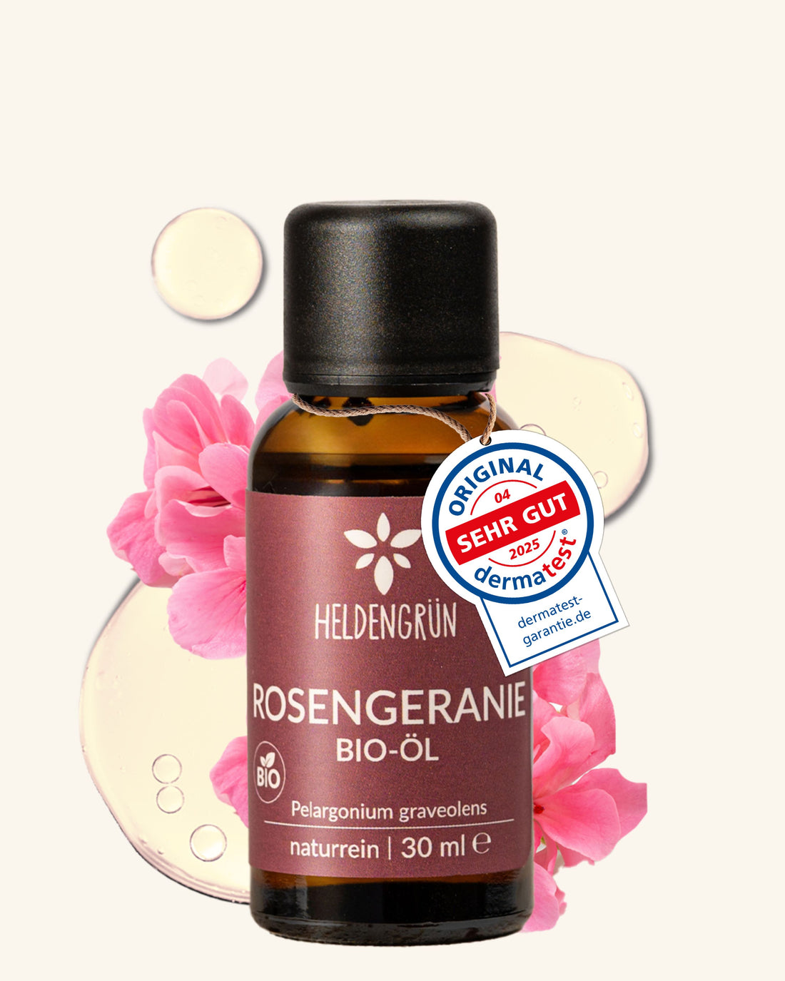 Bio-Rosengeranienöl Heldengrün