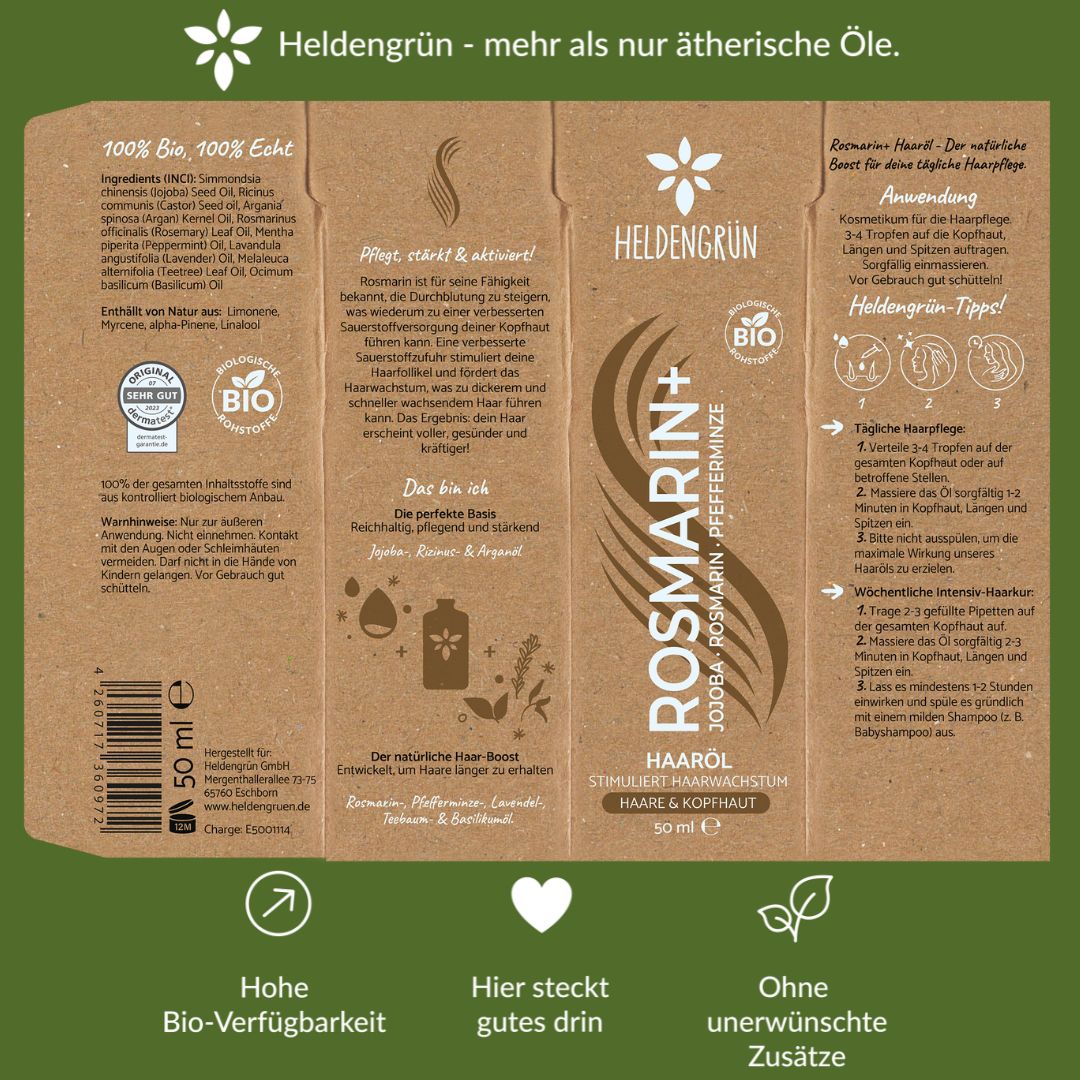 5x Haaröl Set Heldengrün