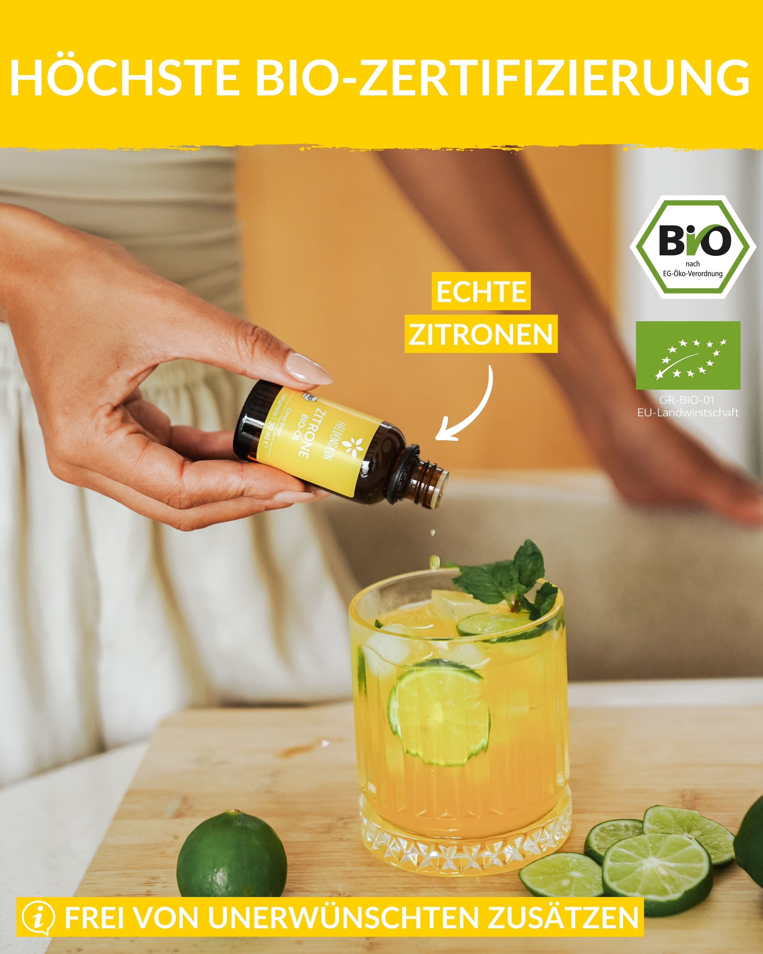 Bio-Zitronenöl Duftöle Heldengrün