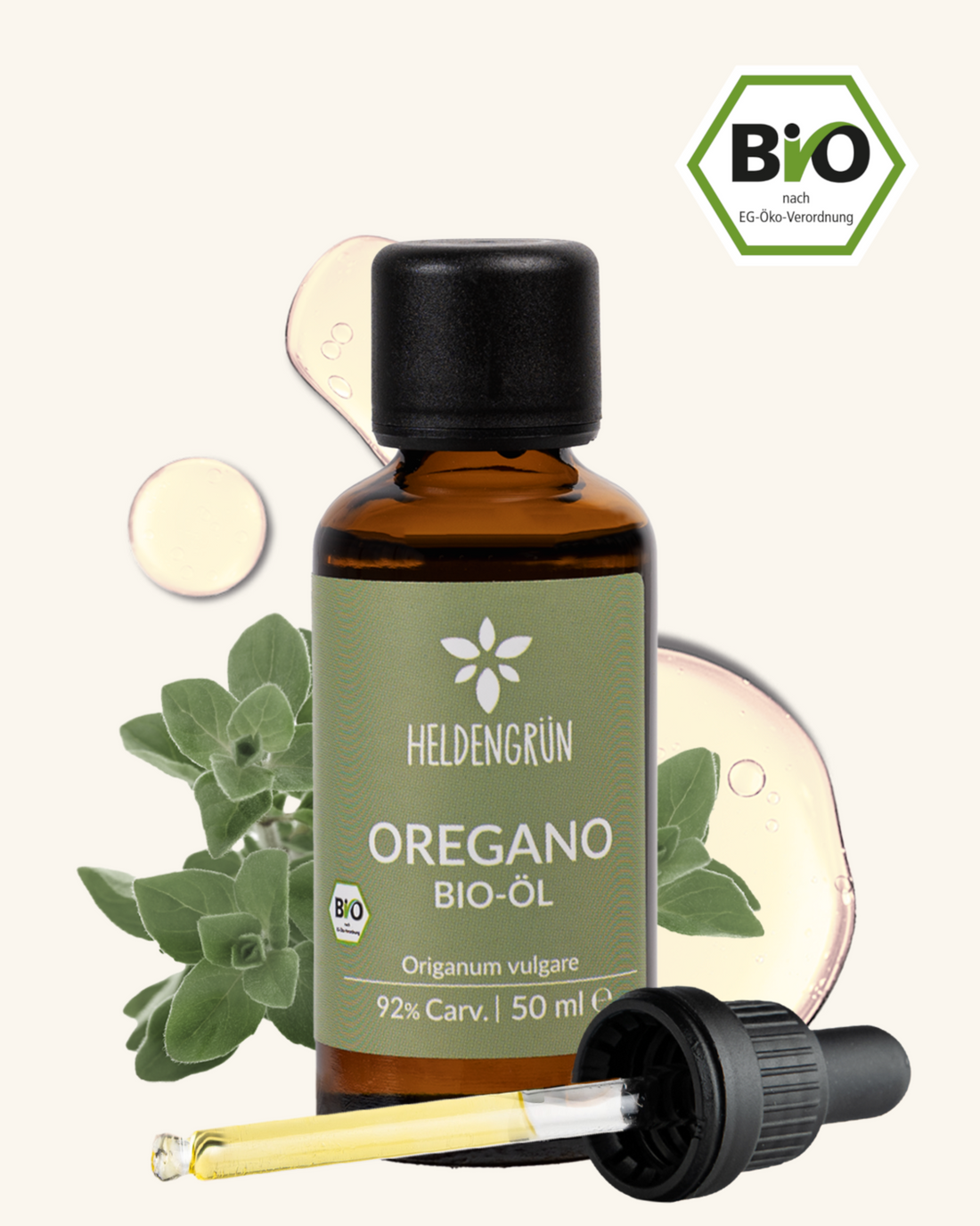 Bio-Oreganoöl (&gt;92% Carvacrol) Heldengrün