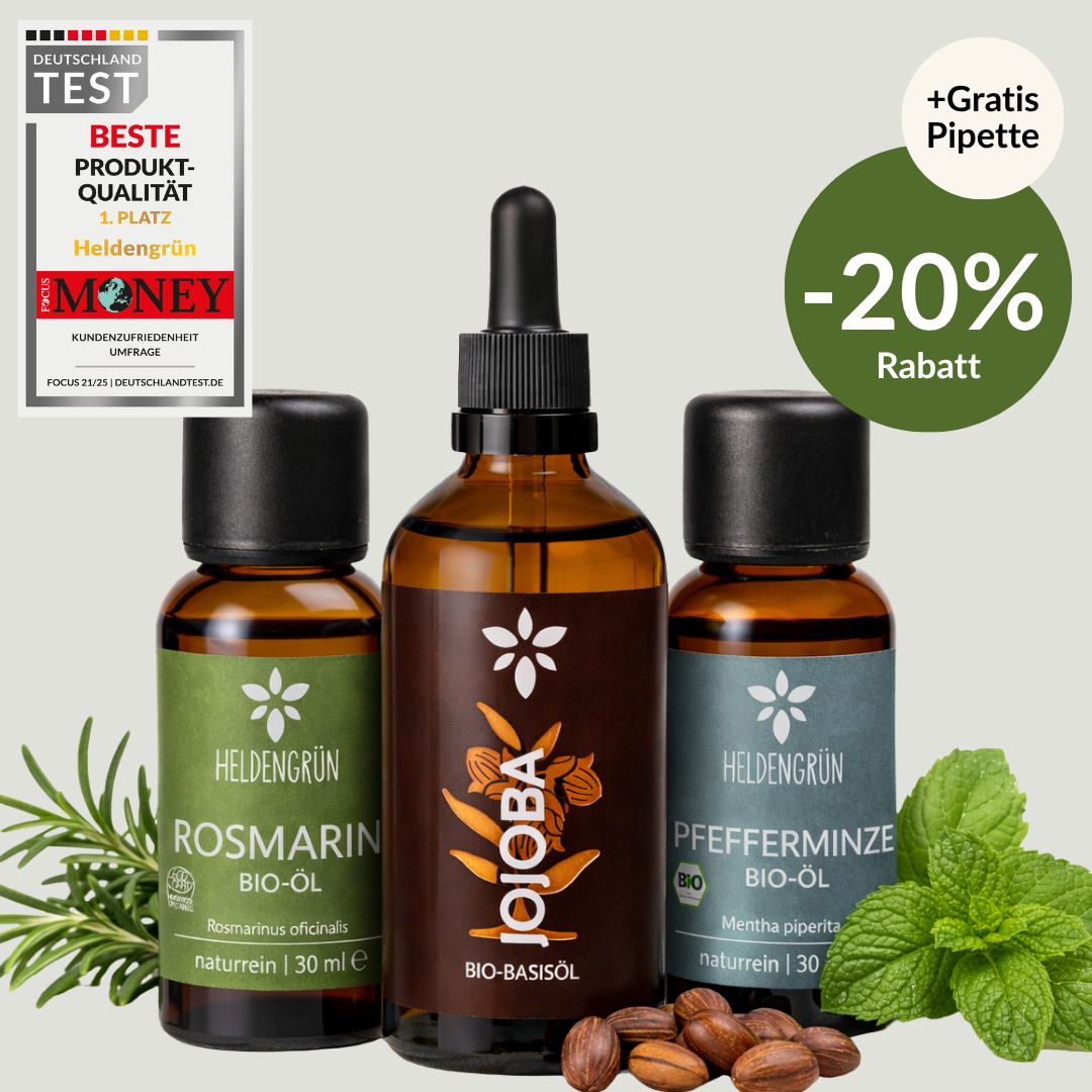 Haar-Booster Set Ätherisches Öl Heldengrün