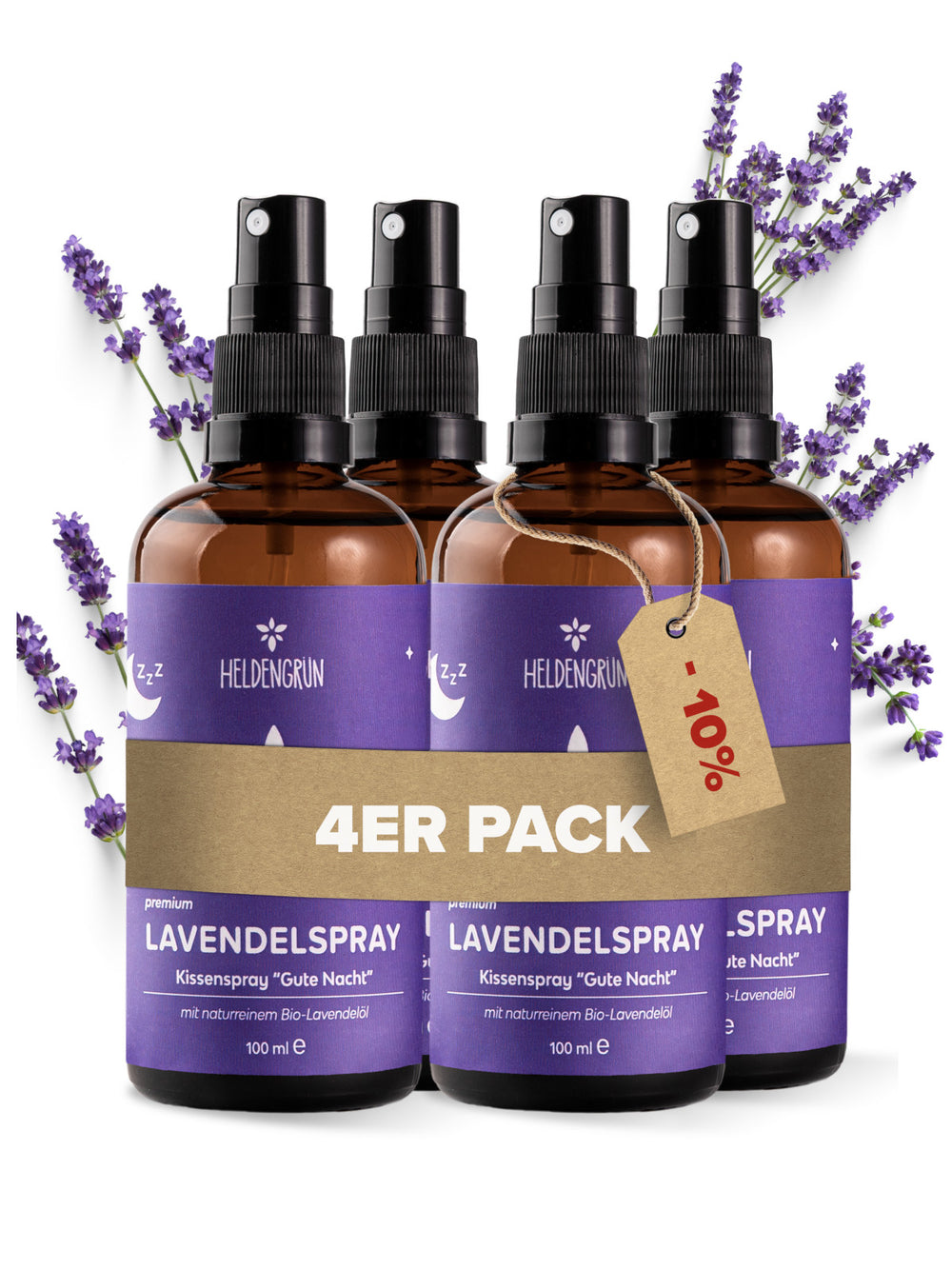 Biologische lavendelspray slaap goed, 100 ml, met biologische lavendelolie, ideaal als kussenspay, kamerspray en mottenspray, natuurlijke frisse en bloemige geur