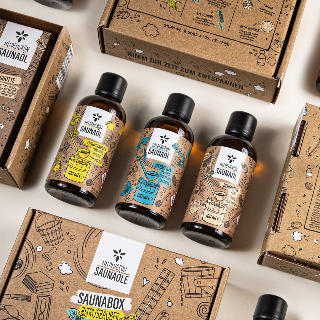 Saunaaufguss Geschenkbox Heldengrün