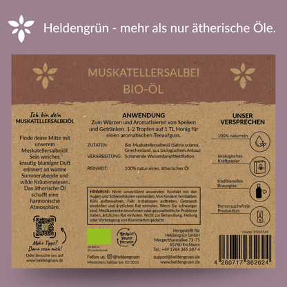 Bio Muskatellersalbei Ätherisches Öl Heldengrün