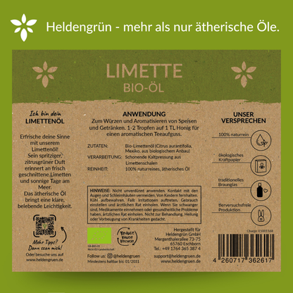 Bio Limettenöl Ätherisches Öl Heldengrün