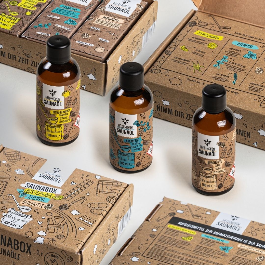 Saunaaufguss Geschenkbox Heldengrün