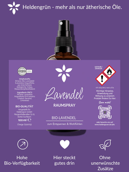 Raumspray Lavendel Duftöle Heldengrün