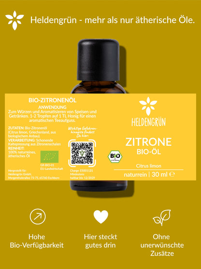 Bio-Zitronenöl Duftöle Heldengrün