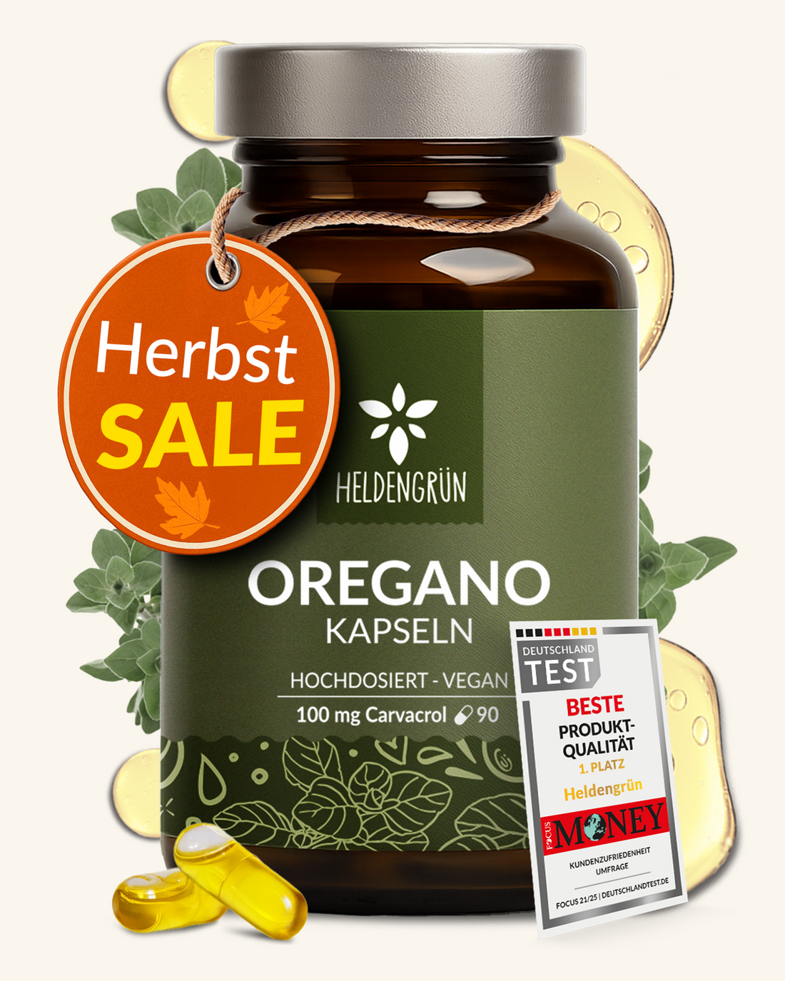 Oregano Kapseln Heldengrün