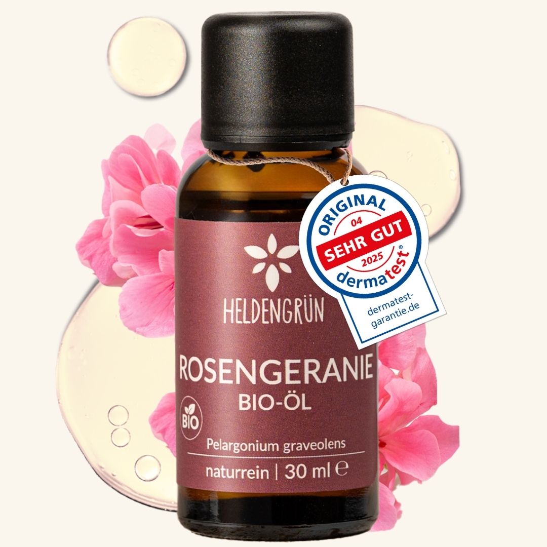 Bio-Rosengeranienöl Heldengrün