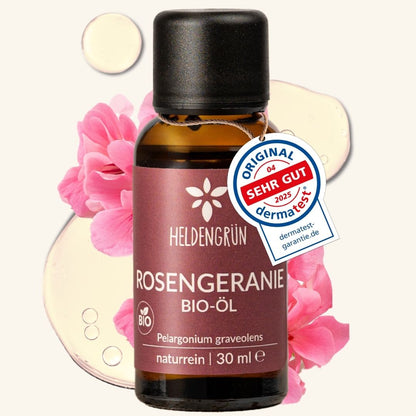 Bio-Rosengeranienöl Heldengrün