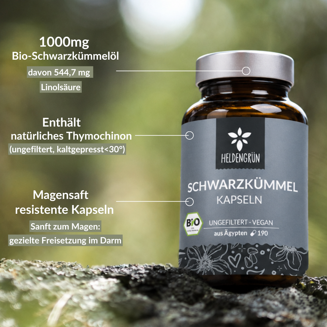 Schwarzkümmelöl Kapseln – Heldengrün