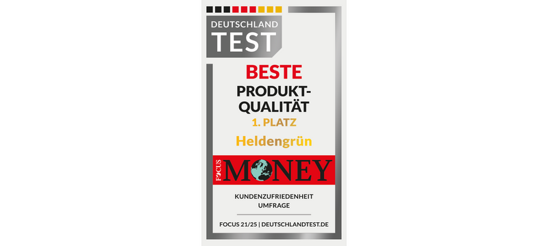 Deutschland Test: Beste Produktqualität, Platz 1
