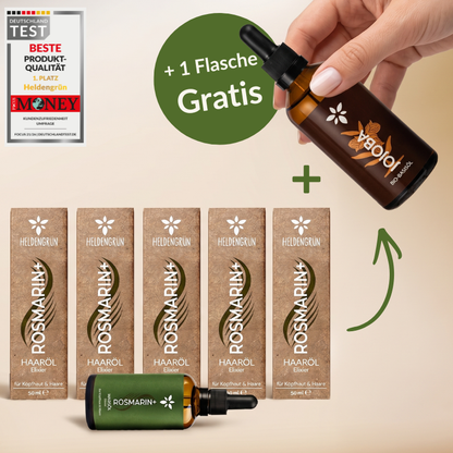 5x Haaröl Set Heldengrün
